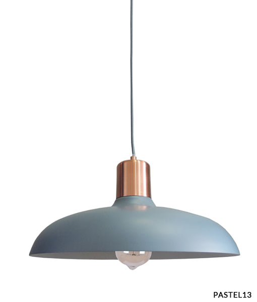 PENDANT ES 40W HAL Matte BLUE DOME with Copper Lampholder Cover PASTEL13 Cla Lighting