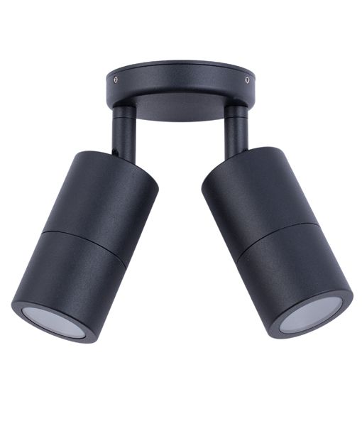 WALL MR16 x 2  (Max 20W HAL) 12V PILLAR D/ADJ BLK PM2ABL CLA Lighting