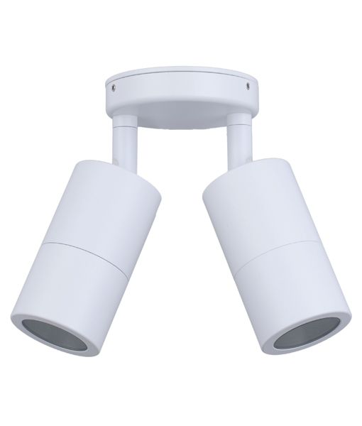 WALL GU10 X 2 (Max 35W HAL) PILLAR D/ADJ RND BASE WH PG2AWH CLA Lighting