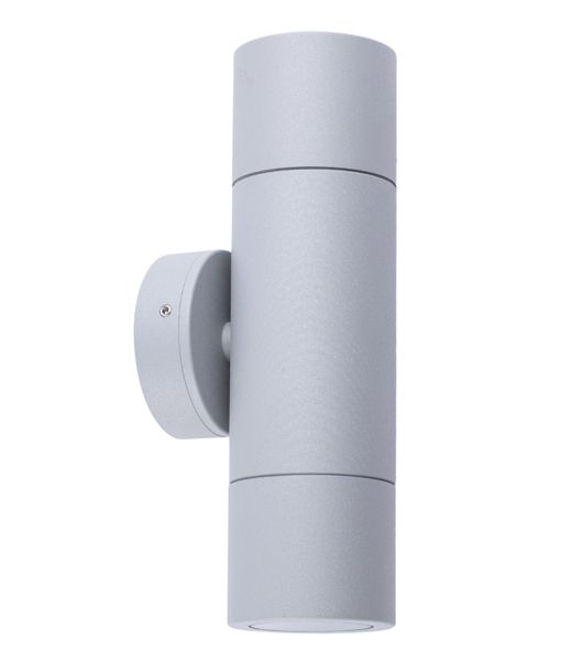 WALL MR16 X 2 (Max 20W HAL) 12V PILLAR UP/DN MATT GREY  PMUDSIL CLA Lighting