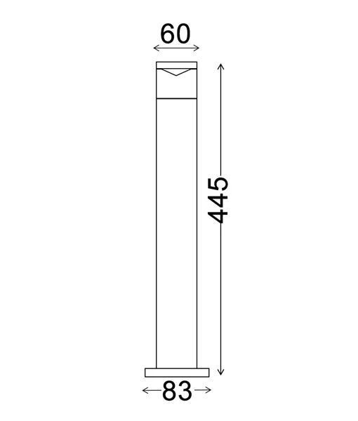 PHARE GU10 Surface Mounted Titanium Anti Glare Bollard Light PHARE03G
