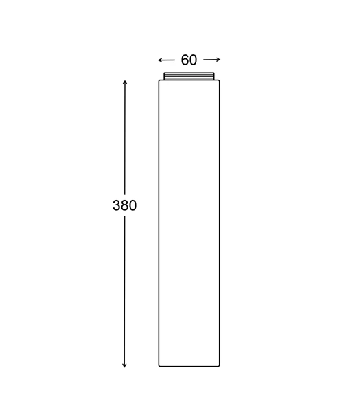 PHARE Bollard Light Titanium Extension PHARE04EXT