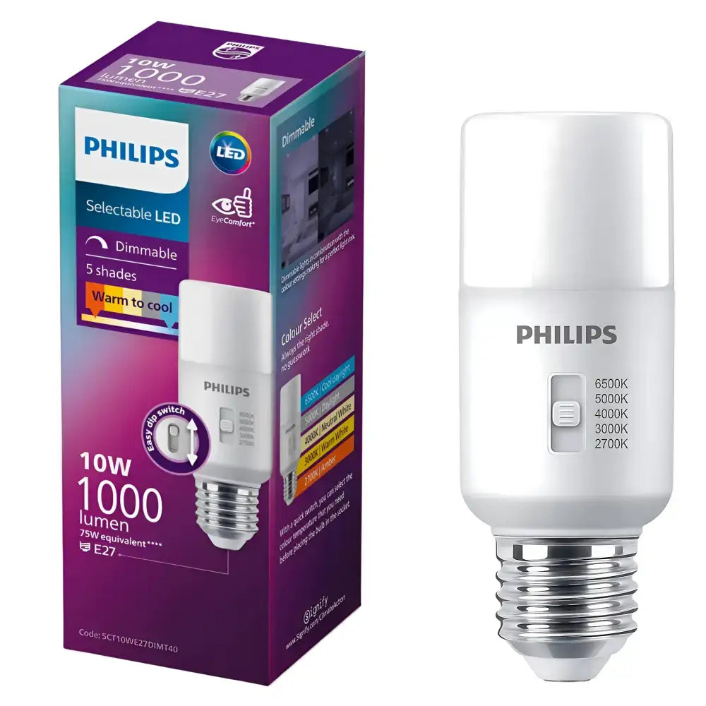 Philips 10W 1000lm E27 5CCT Dimmable LED Globe