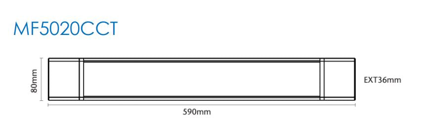 Polar 20W Tri-Colour LED Batten - MF5020CCT Mercator Lighting