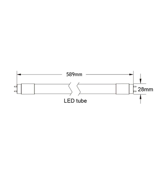 GLOBE LED T8 TUBE 9W 2FT (L589mm X OD28mm) 6000K  PLASTIC 165D (850 Lumens) WTY 3YR PT82FT4