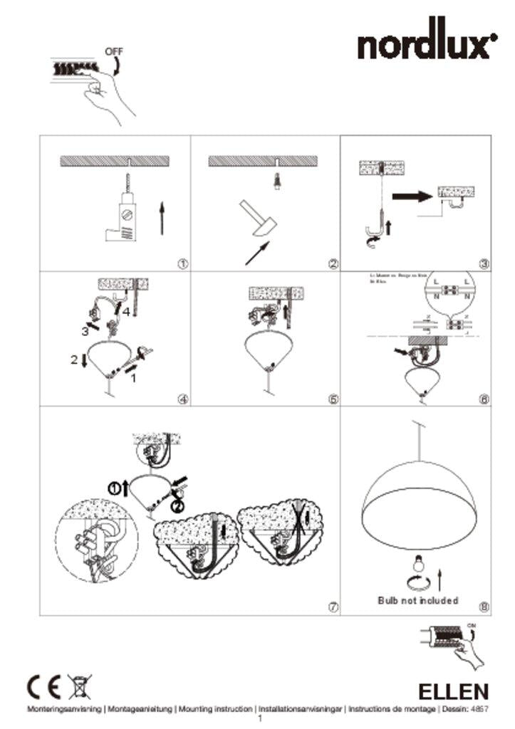 Ellen 40 Pendant Metal, Plastic Black - 48573003