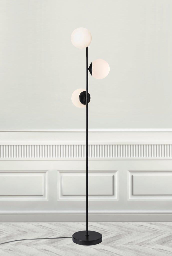 Lilly Floor Metal, Glass Black, Opal - 48613003