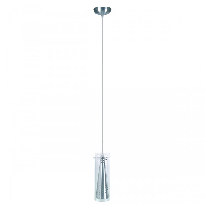 Dual Shade Pendant Satin Chrome, Clear 40W QH1011 Superlux