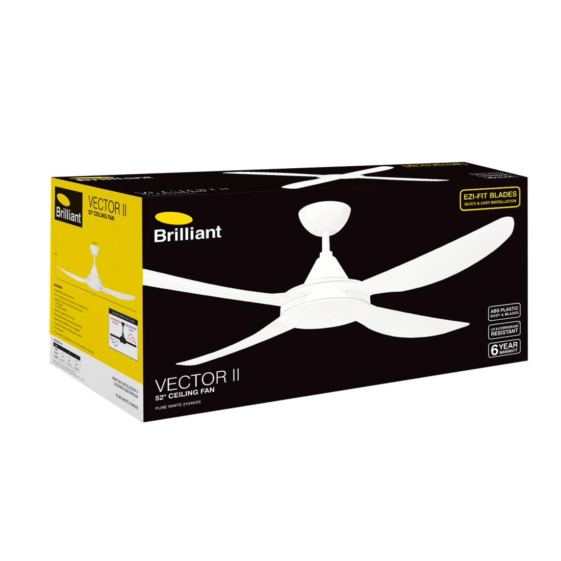 VECTOR II 48" ABS CEILING FAN - PURE WHITE - 21546/05