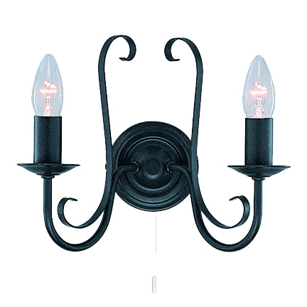 Ambrosia Wall Light Black 60W R1892-2B-BL Superlux