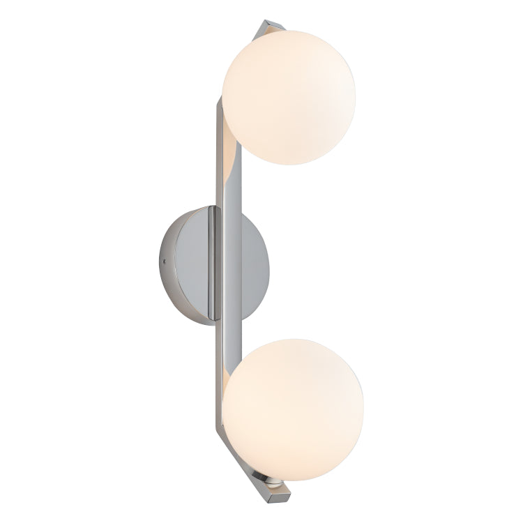 Cougar Rayna Modern Black Opal Matte Glass Orb 2-Light Wall Sconce