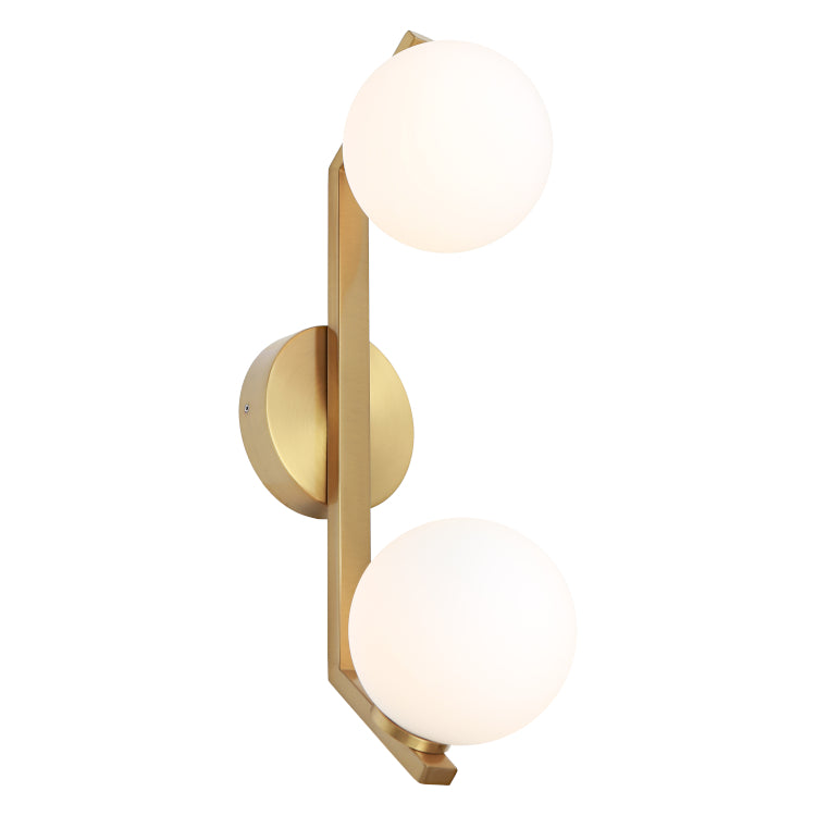 Cougar Rayna Modern Black Opal Matte Glass Orb 2-Light Wall Sconce