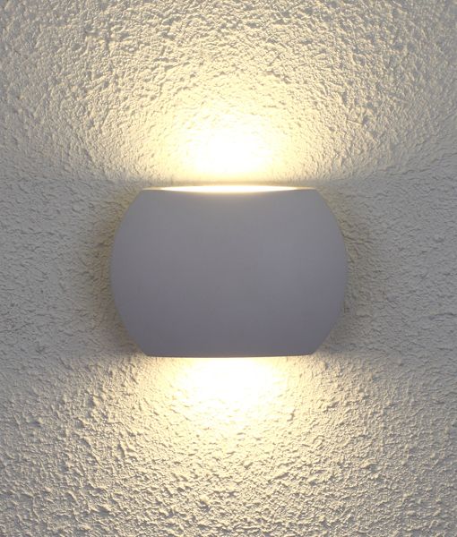 WALL EXTERNAL Curved Up/Down S/M  LED SAND WH REMO2 CLA Lighting