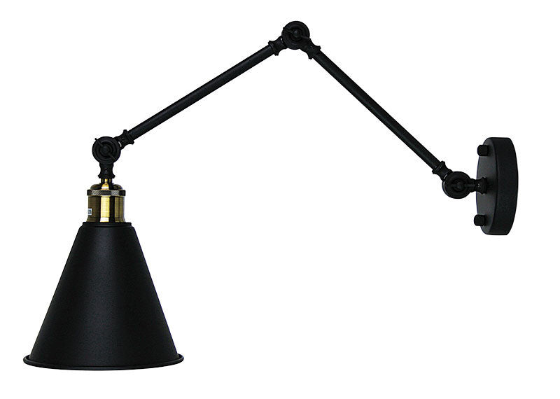 Roxbury 1 Light Adjustable Wall Light Black - OL69377BK