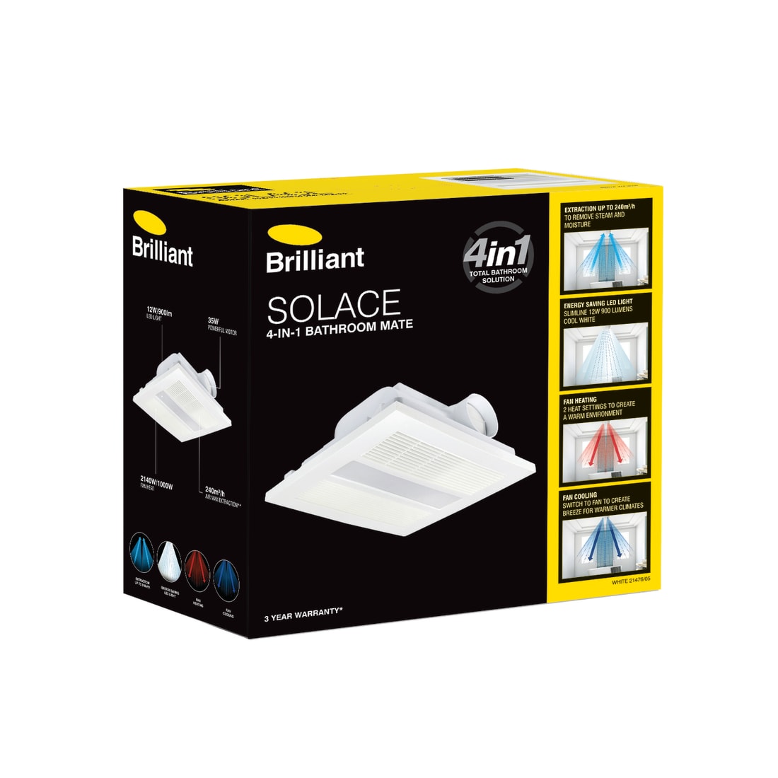 SOLACE 4 IN 1 BATHROOM MATE - BLACK - 21476/06