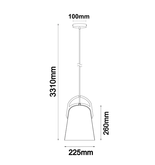 PENDANT ES 72W Salem Oak Ellipse  WTY LEGNA3 CLA Lighting