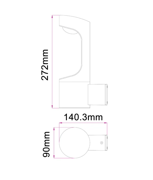 WALL LED 240V S/M Matt Black SETH1 CLA Lighting