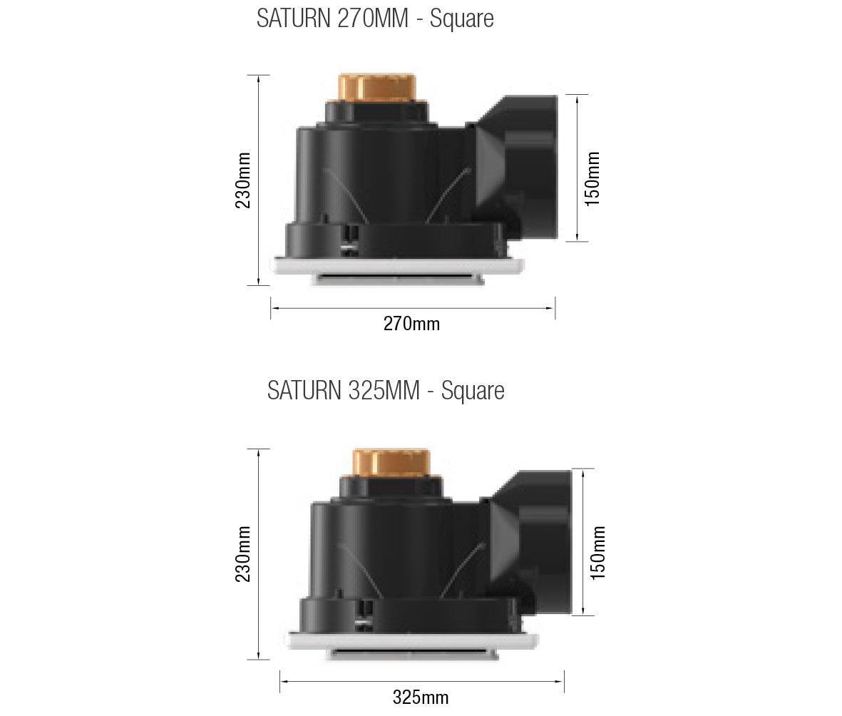 Saturn Square 250mm Exhaust Fan White - MXFSS25W