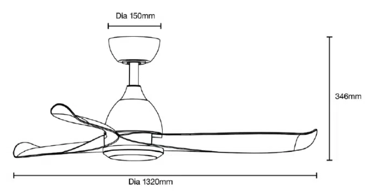 Scorpion DC 52" Smart WIFI Ceiling Fan Matt Black MSDC133M