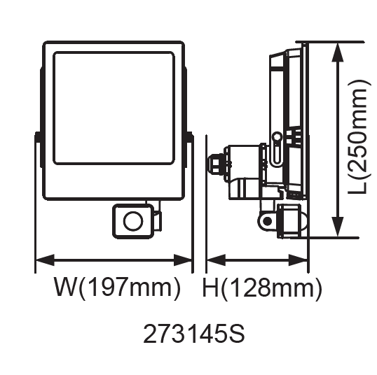 LiteW8  LiteW8 IP65 Residential Sensor 5000K PIR Sensor BK - 273145S