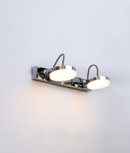 WALL INT S/M CITY LED ADJ 2LT BAR CH WW 3000K 2X 3W SEATTLE2 CLA LIGHTING 