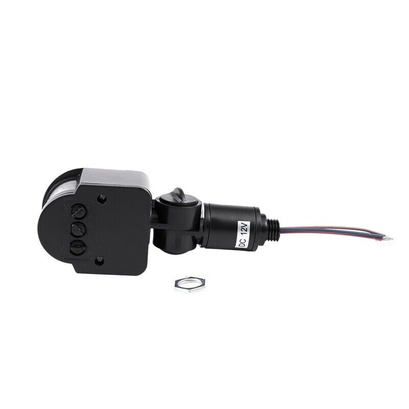 Outdoor 12V DC Automatic Infrared PIR Motion Sensor Switch for LED Light Black
