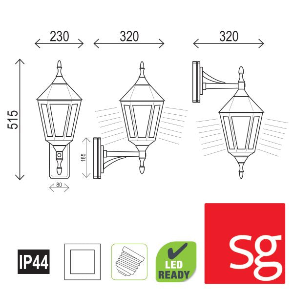 IBIZA EXTERIOR WALL LIGHT BLACK