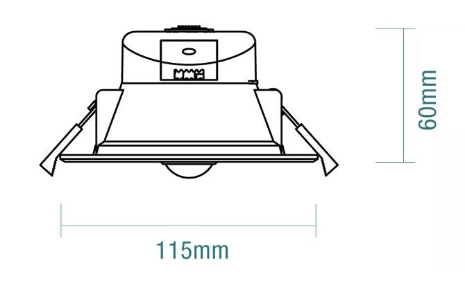 Tradetec Zone 9W Tricolour LED Integrated Downlight With Sensor TLZD3459WDS