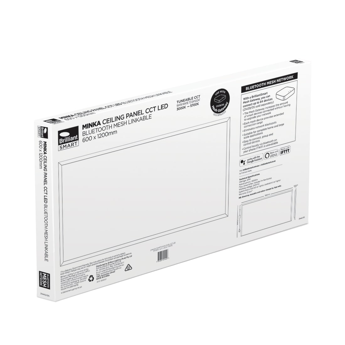SMART MINKA BT MESH 1200x600 CCT 35W LED PANEL - WHITE - 21442/05