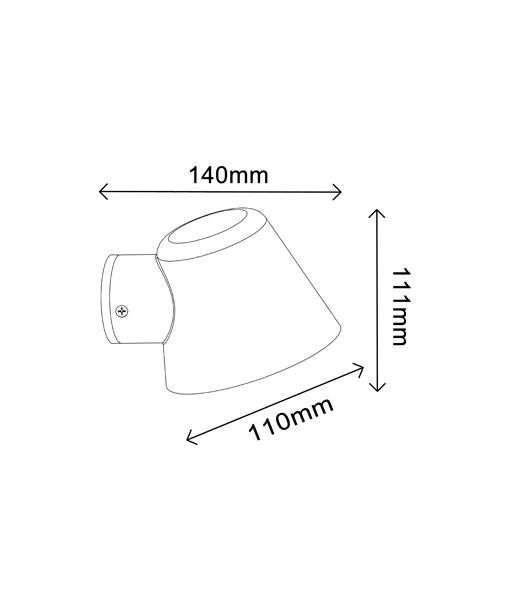 WALL GU10 S/M Copper / Glass Diffuser Flat Top Cone SKOPA2 CLA Lighting