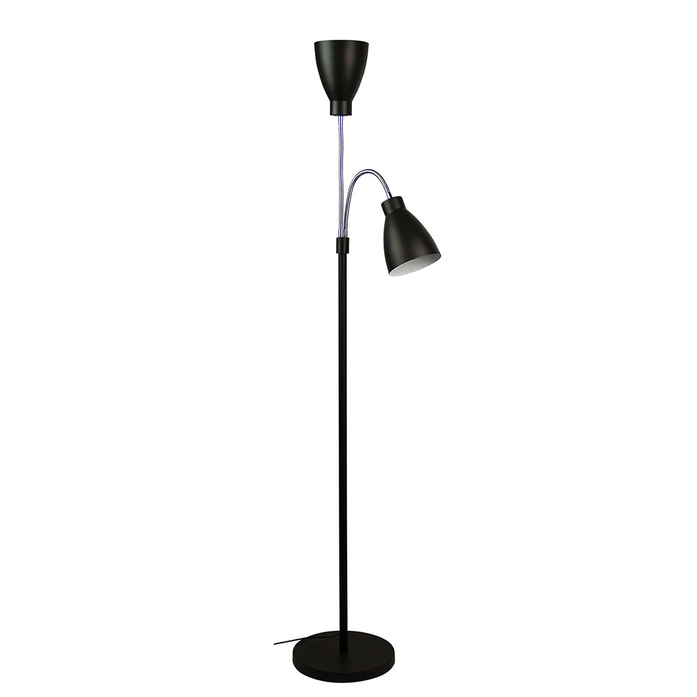 Retro 2 Light Flexible Neck Floor Lamp Black - OL91206BK