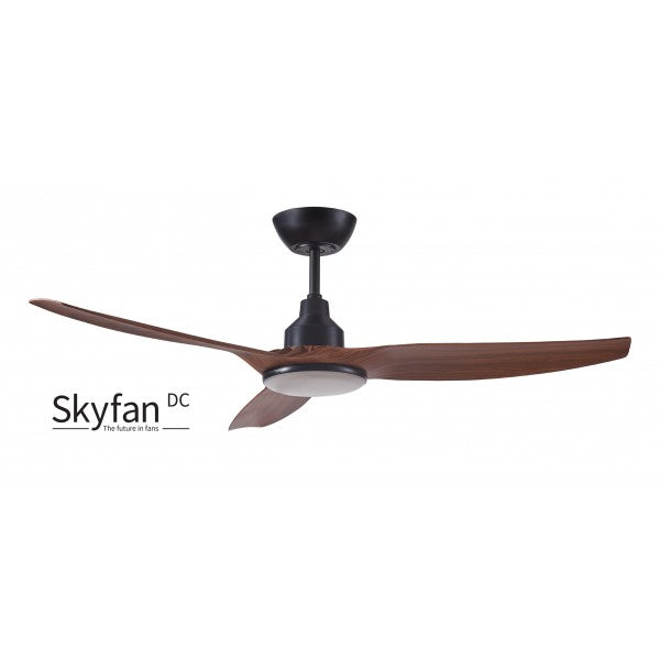 SKYFAN - 52"/1300mm Glass Fibre Composite 3 Blade DC Ceiling Fan with 20W Tri CCT LED Light - Teak - Indoor/Covered Outdoor  - SKY1303TK-L