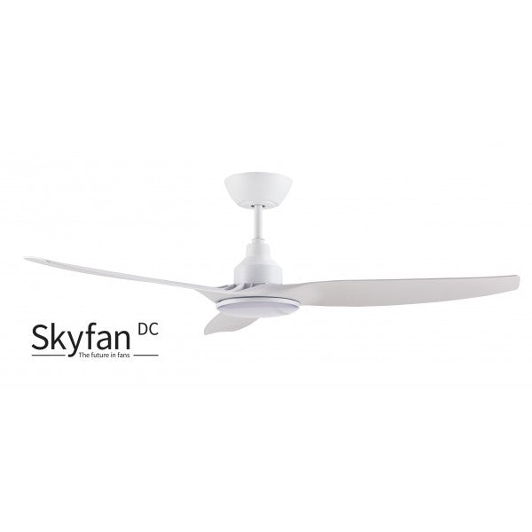 SKYFAN - 52"/1300mm Glass Fibre Composite 3 Blade DC Ceiling Fan with 20W Tri CCT LED Light - White - Indoor/Covered Outdoor  - SKY1303WH-L