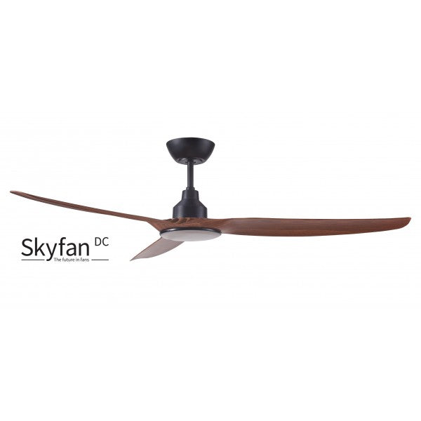 SKYFAN - 60"/1500mm Glass Fibre Composite 3 Blade DC Ceiling Fan with 20W Tri CCT LED Light - Teak - Indoor/Covered Outdoor  - SKY1503TK-L