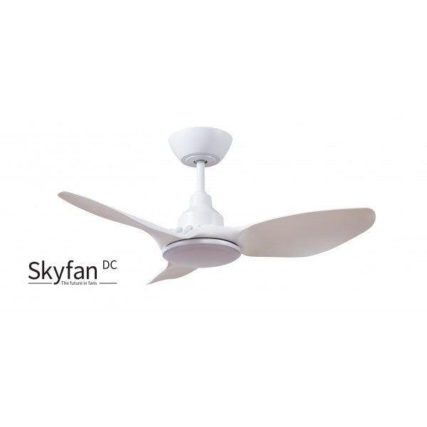 SKYFAN - 36"/900mm Glass Fibre Composite 3 Blade DC Ceiling Fan with 20W Tri CCT LED Light - White - Indoor/Covered Outdoor  - SKY903WH-L