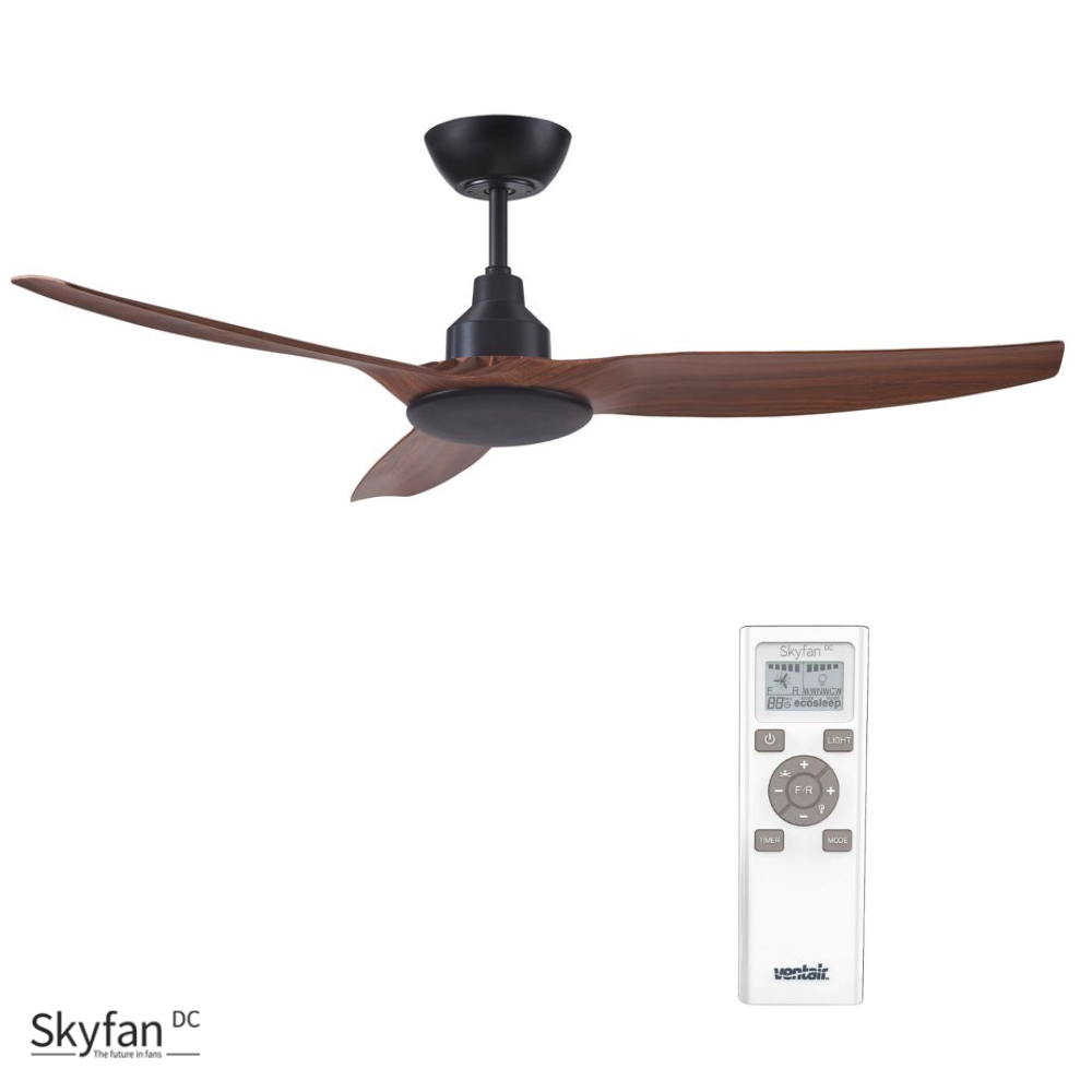 Teak Ventair Skyfan 52" (1300mm) 3 Blade DC Ceiling Fan and Remote