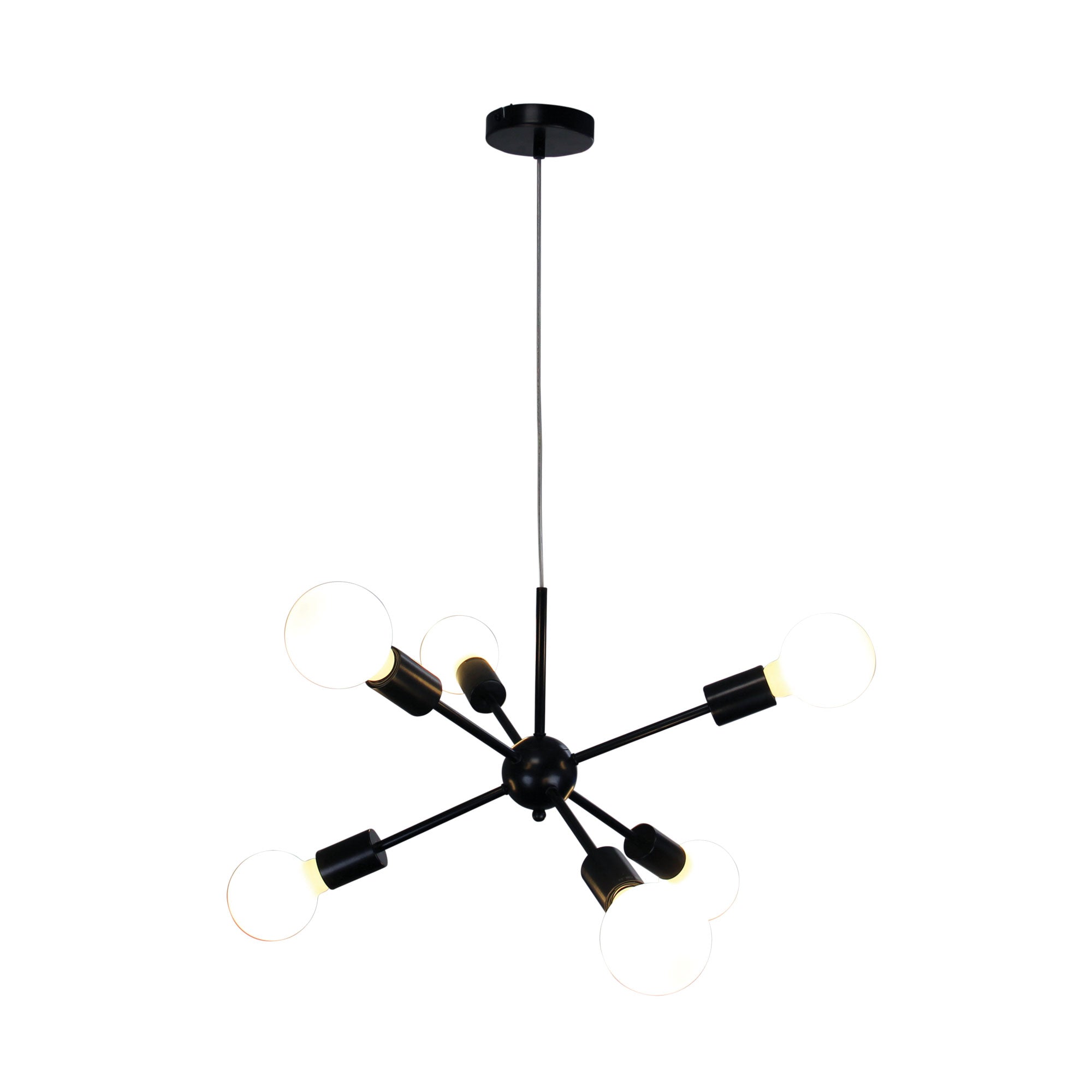 SPUTNIK.6 6-light Groovy Satellite Pendant - SL63206BK
