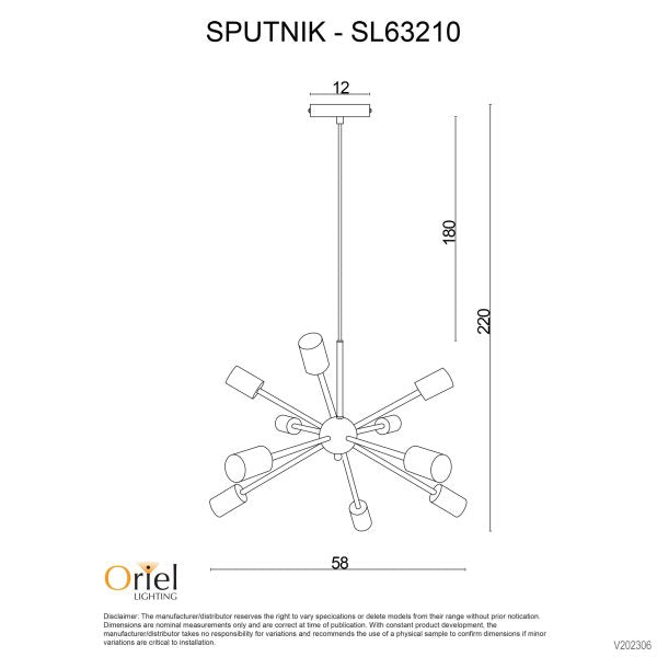 SPUTNIK.10 10-light Groovy Satellite Pendant - SL63210BK