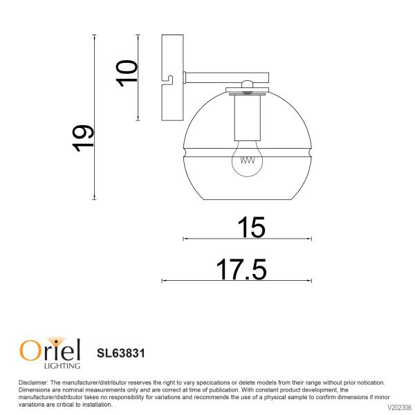 RENO WALL LIGHT CLEAR GLASS SL63831CL