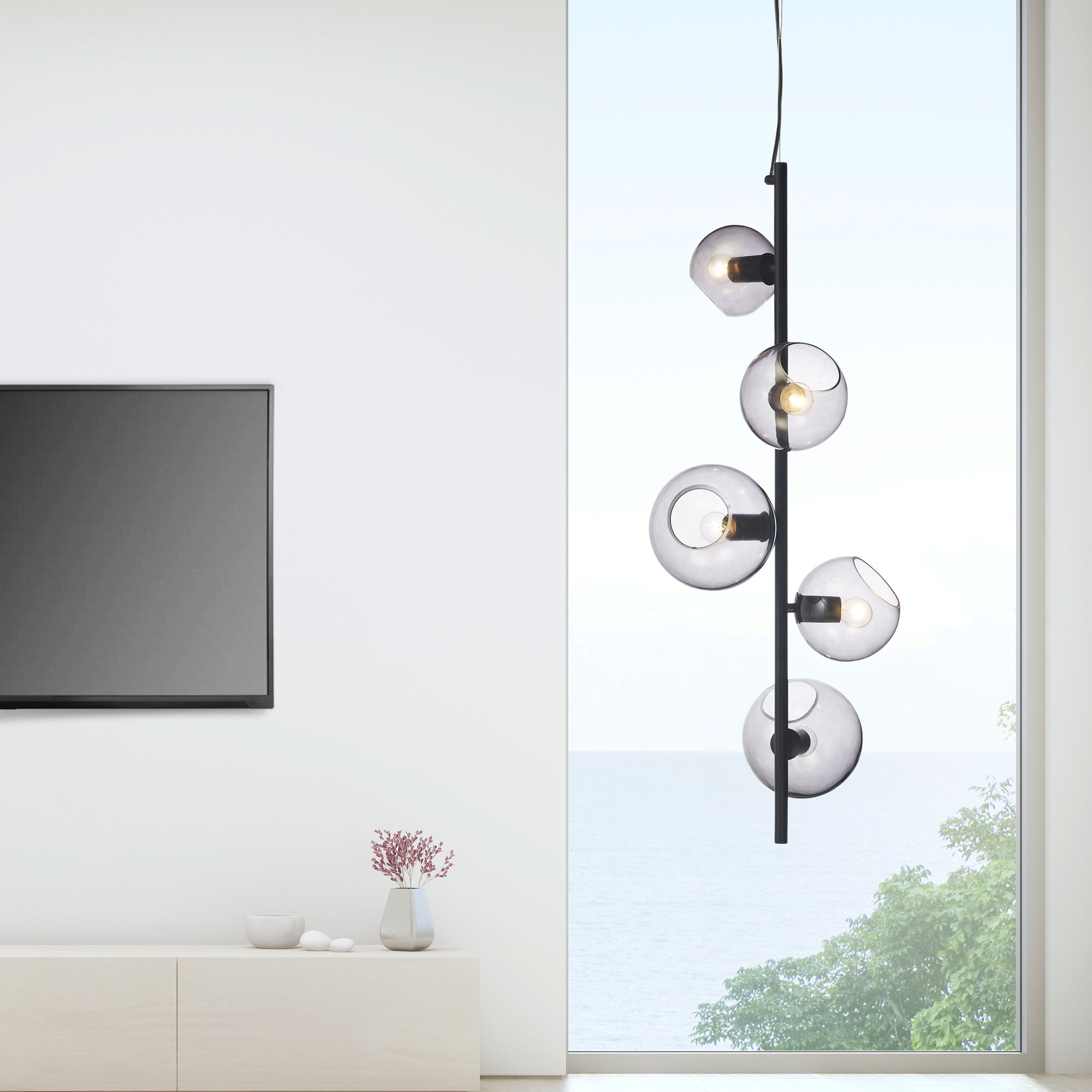 SINUS 120cm Designer Satellite Suspended Pendant - SL64413/5BK