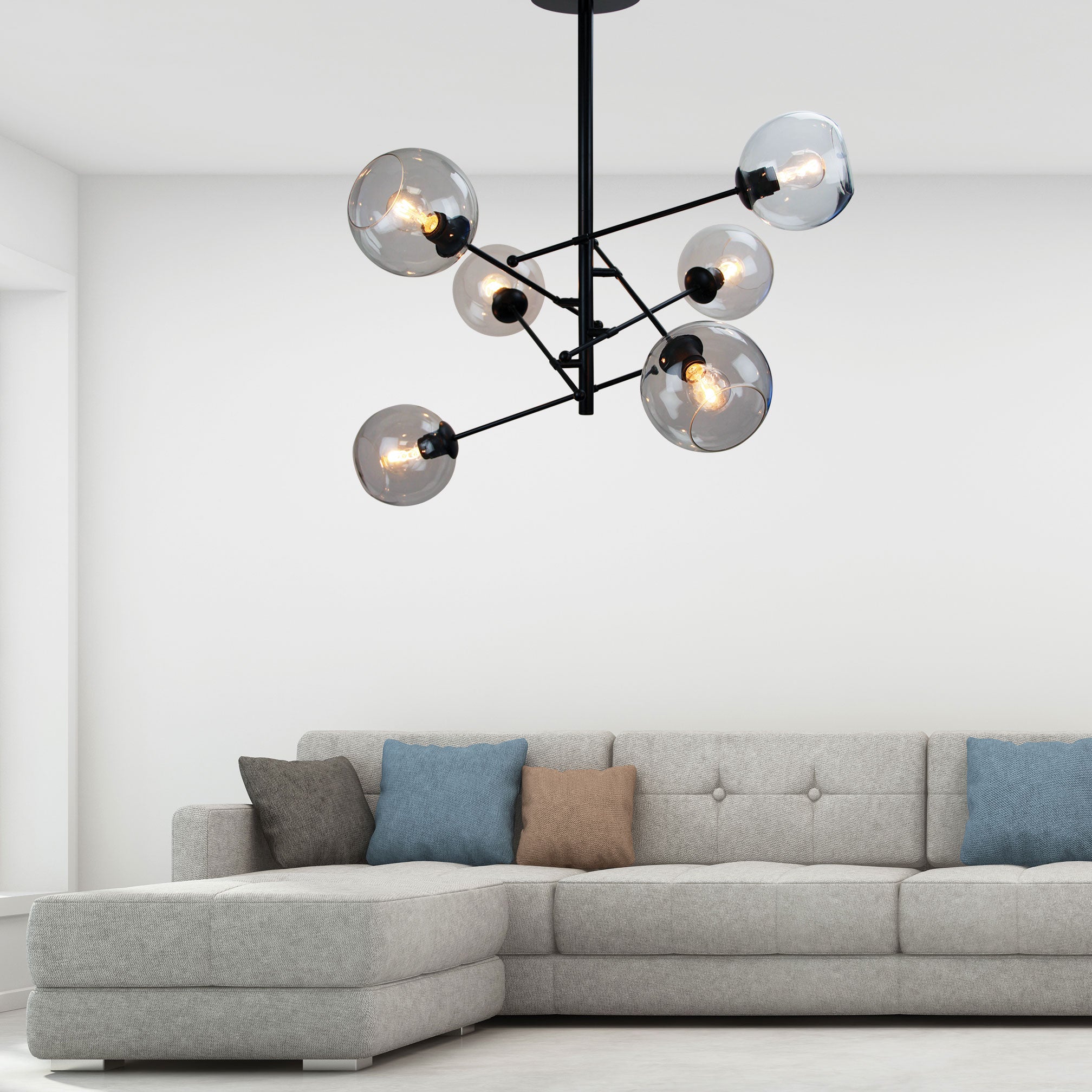 RIPLEY.6 Black Amazing 6-Light Satellite Pendant Black - SL64415/6BK