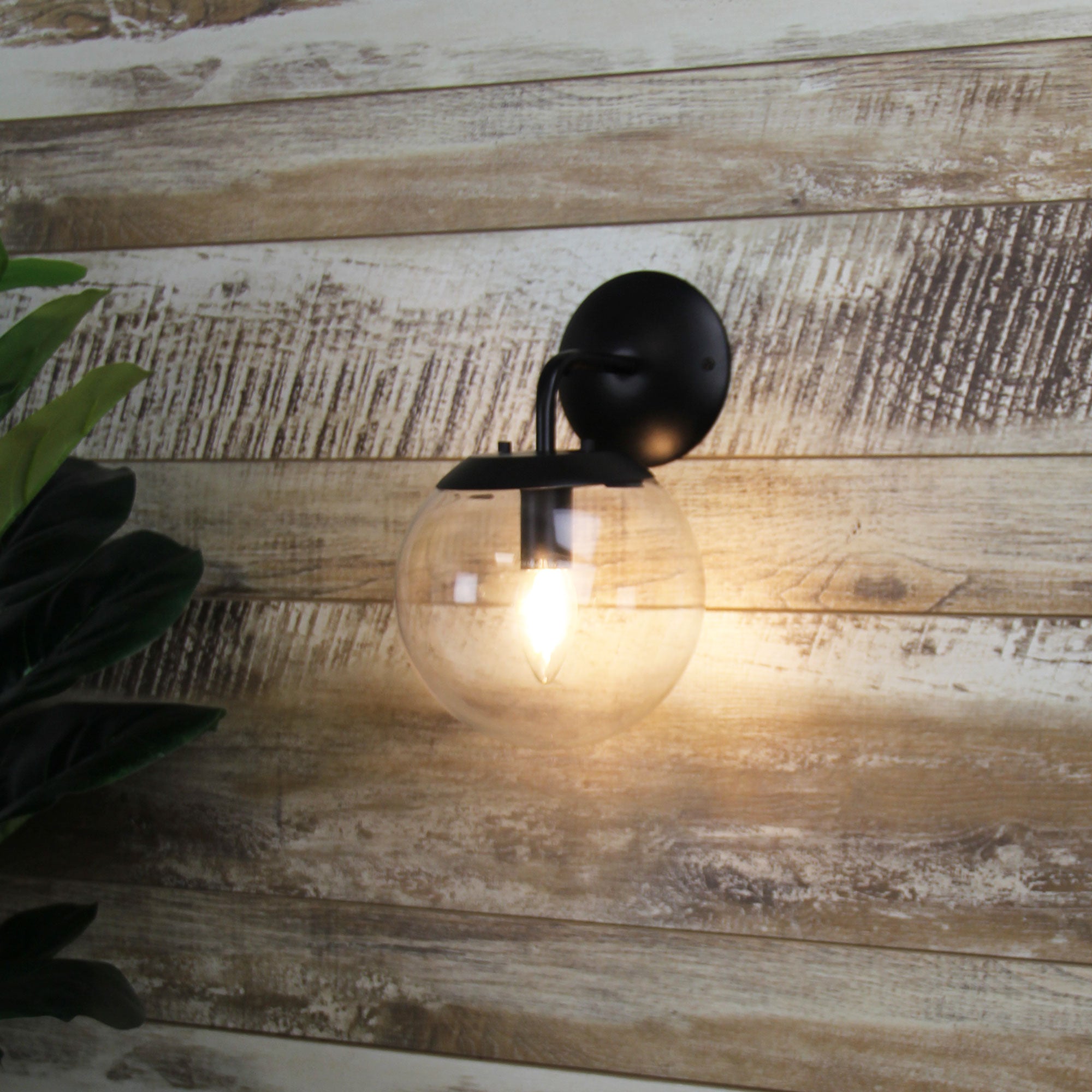 NEWTON WALL LIGHT Black Black and Clear Glass - SL64451BK
