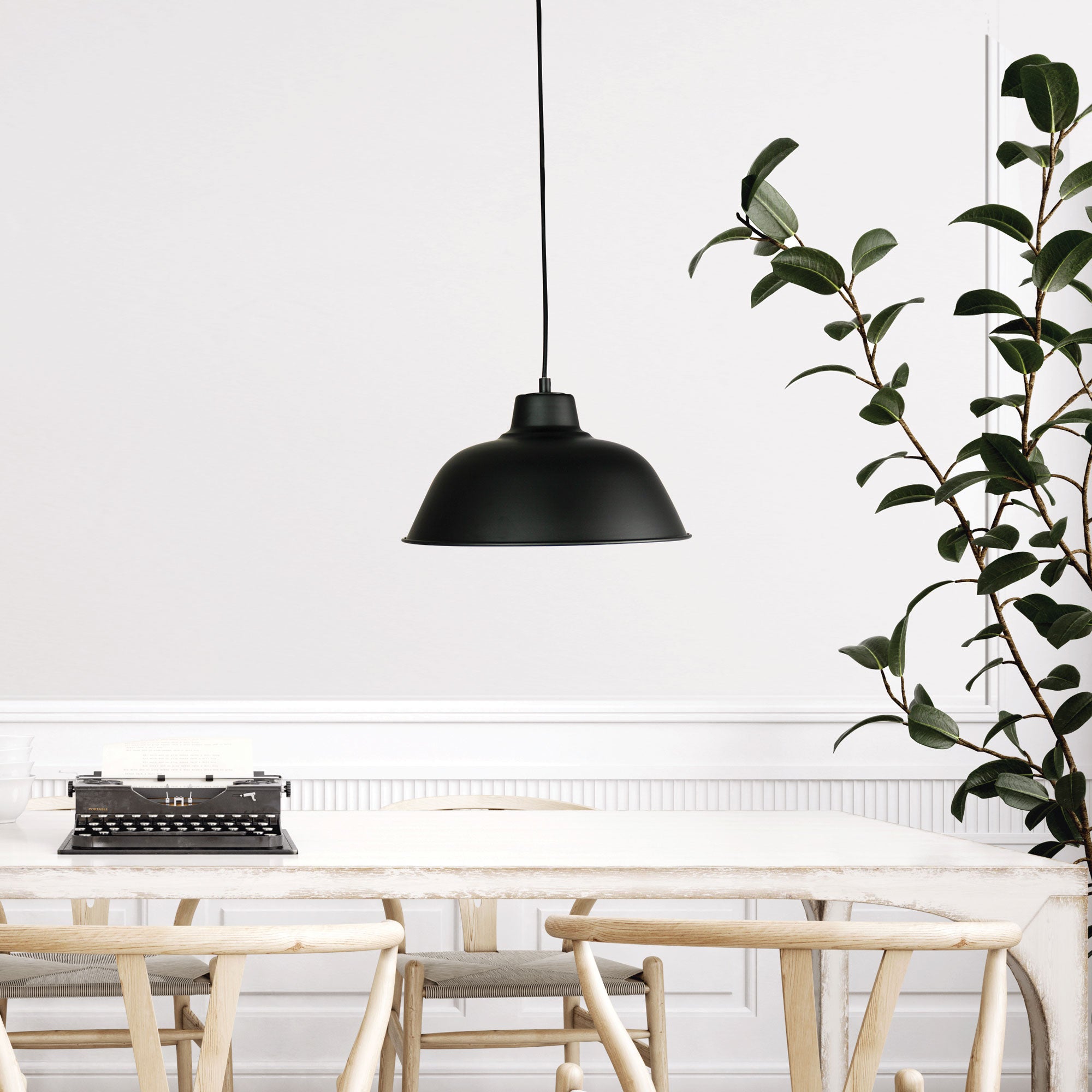 FORGE 300 Black Retro Industrial Pendant - SL64730BK