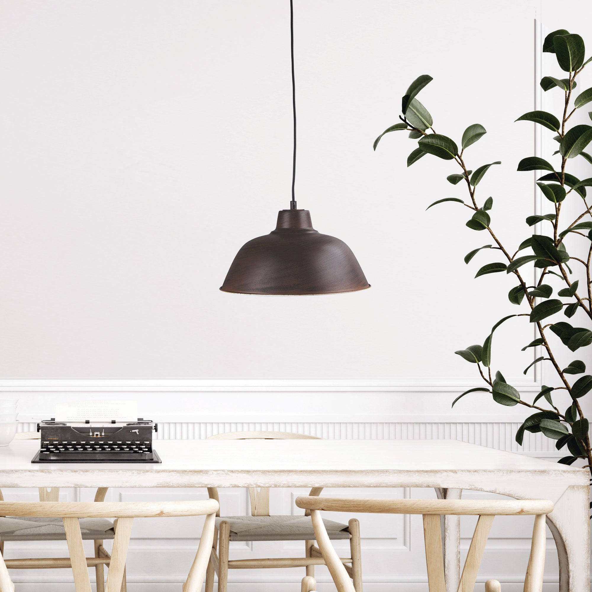 FORGE 300 Rusty Steel Retro Industrial Pendant - SL64730RU