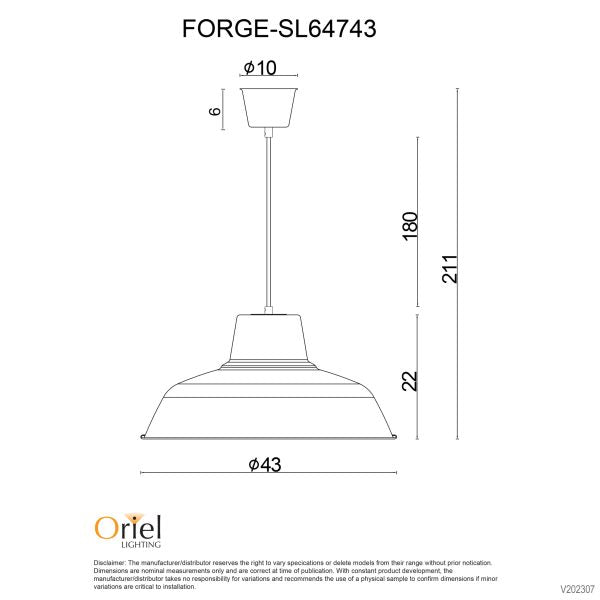 FORGE 430 White Retro Industrial Pendant - SL64743WH