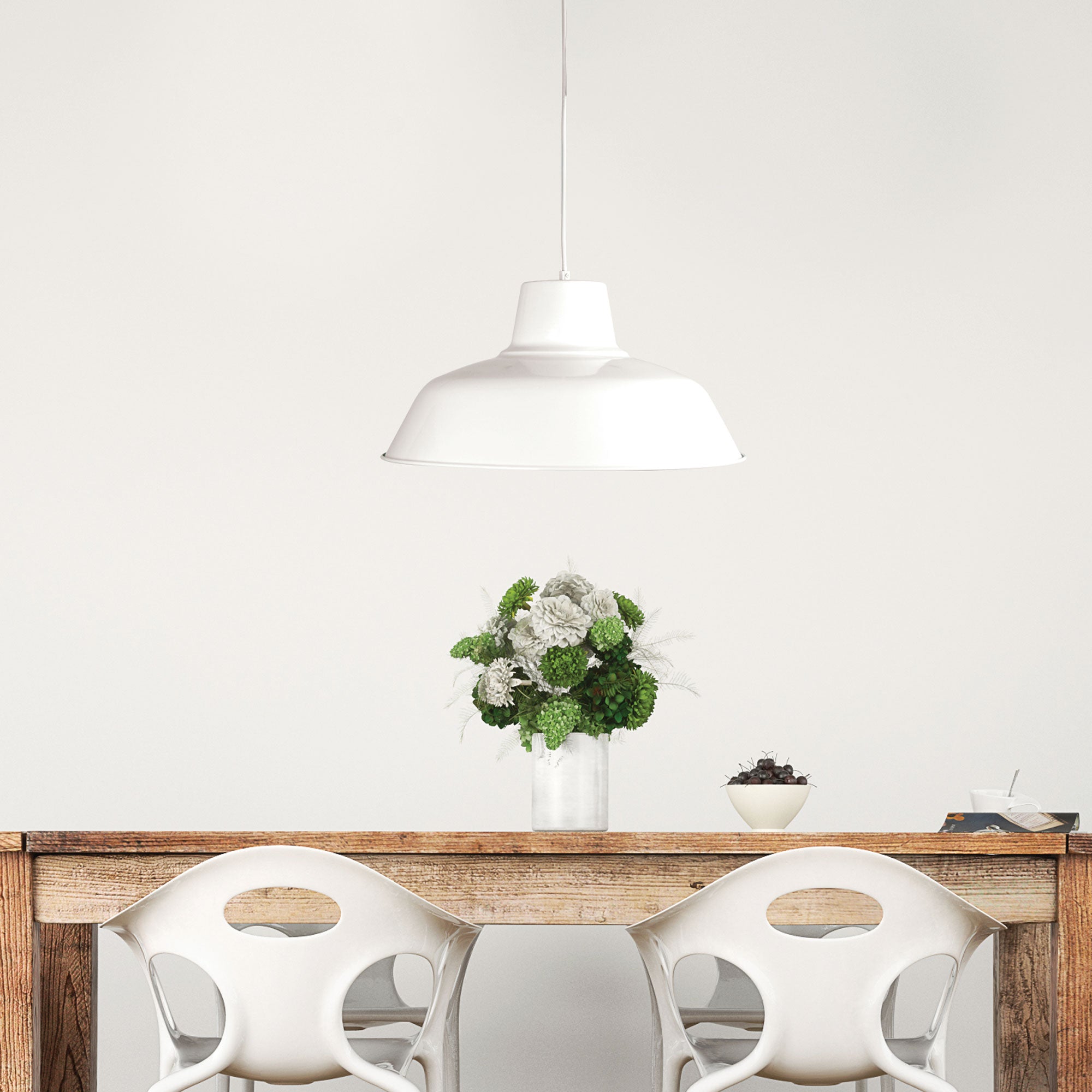 FORGE 430 White Retro Industrial Pendant - SL64743WH