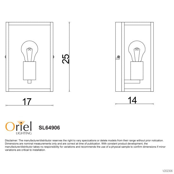 EATON WALL Urban Retro Wall Light with Clear Glass - SL64906BK