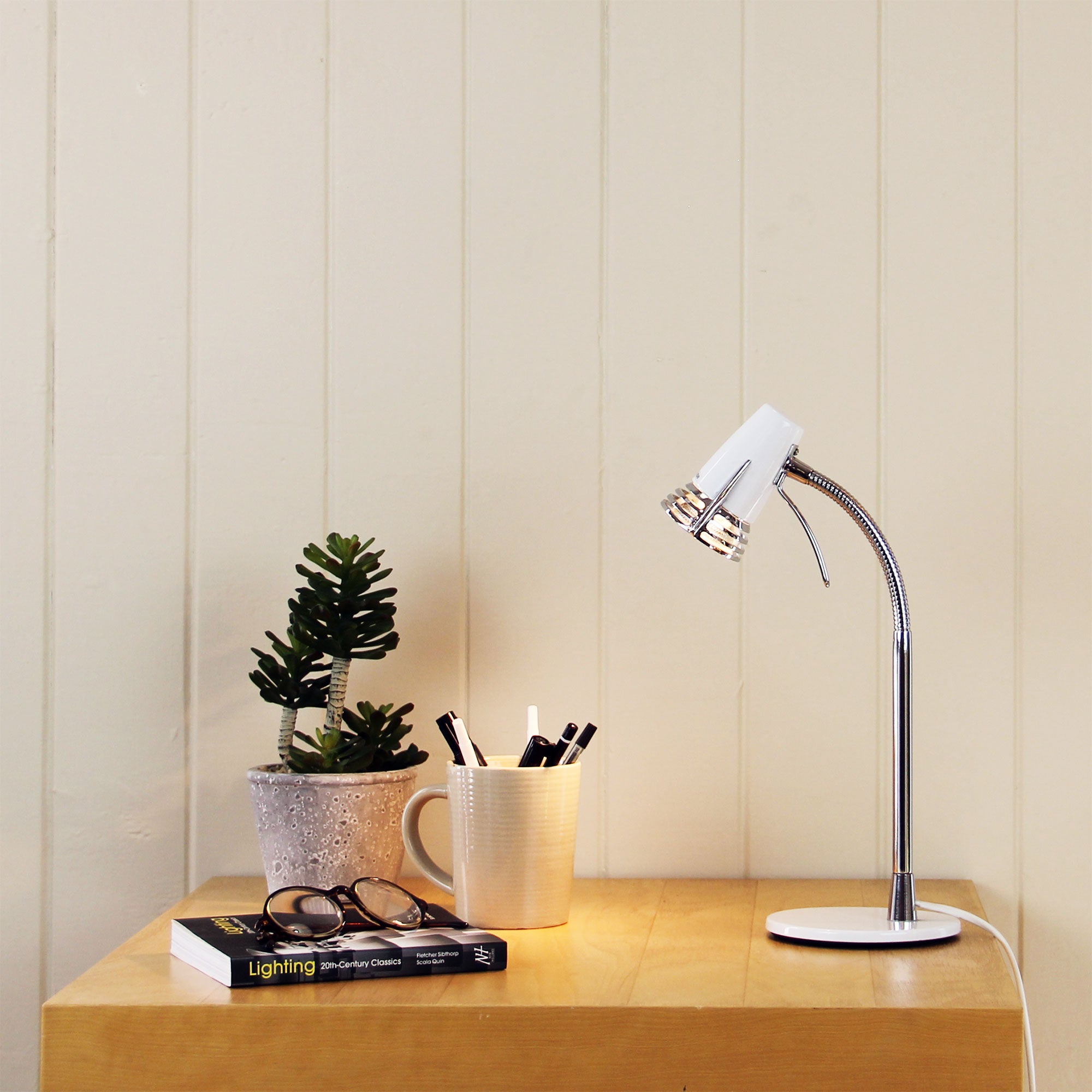 SCOOT LED White Compact LED Task Lamp - SL92997WH