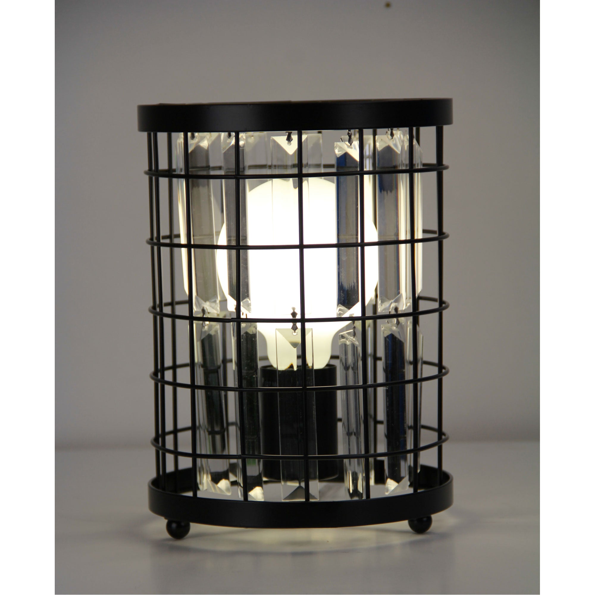 DELAWARE TABLE LAMP Crystal Caged Bedside Lamp - SL94318BK