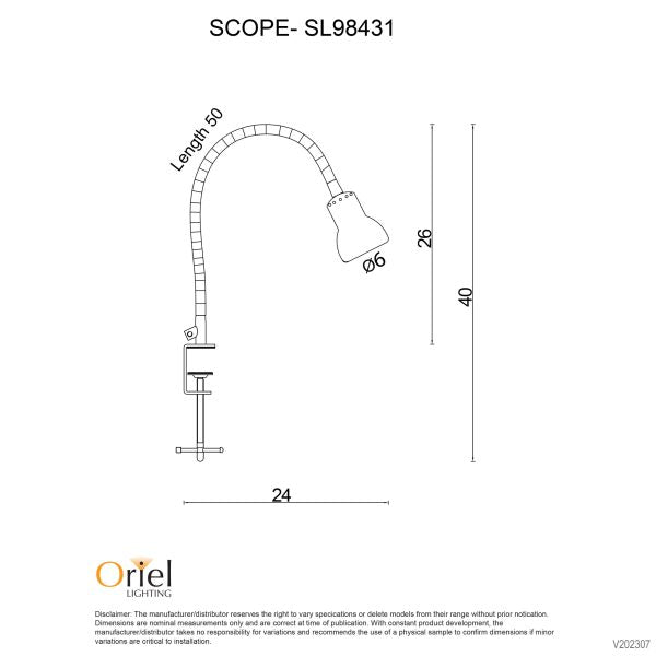 SCOPE Black Adjustable Gooseneck Clamp Lamp Black - SL98431BK